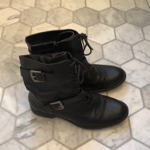 Black combat boots